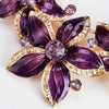Crystal Enamel Flower Jewelry Sets For Women(Purple)