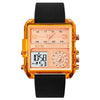 SKMEI 2021 Square Large Dial Triple Movement Men Sports Watch(Amber)