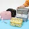 Large Capacity Portable Lady Waterproof Padded Travel Cosmetic Bag Beautician Storage Bags Women Makeup Bag(Style A Grey Lemon)