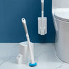 Disposable Toilet Brush Long Handle Cleaning Brush With Base Hanging Toilet Brush Set(White)