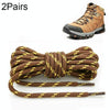 2 Pairs Round High Density Weaving Shoe Laces Outdoor Hiking Slip Rope Sneakers Boot Shoelace, Length:140cm(Red Brown-Yellow)