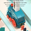 Children Dominoes Toy Train Electrical Music Light Train Automatic Casting Tokens Toy(Blue)