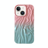 For iPhone 13 Wrinkle Gradient Oily Feel TPU Phone Case(Pink Green)