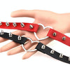 Punk Style Fashion Heart Shape Leather Rivet Necklace Collar, Random Color Delivery