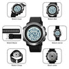 SKMEI 1511 Simple Bluetooth Men Smart Waterproof Compass Adult Smart Watch(Rubber Shell Black)