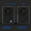 Blueendless Type-C / USB-C Interface 3.5 inch 2 Bay RAID Combination Array HDD External Enclosure (EU Plug)