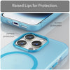 For iPhone 14 Pro Max MagSafe Frosted Translucent TPU + PC Full Coverage Phone Case(Blue)
