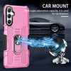 For Samsung Galaxy S23 FE 5G Ring Holder Armor Hybrid Phone Case(Pink)