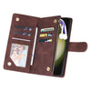 For Samsung Galaxy S25+ 5G Multifunctional Frosted Zipper Wallet Leather Phone Case(Coffee)