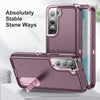 For Samsung Galaxy S22+ 5G 3 in 1 Rugged Holder Phone Case(Purple+Pink)