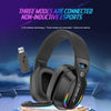 Bluetooth 5.4 Head-mounted RGB Wireless Bluetooth Gaming Headset With Transmitter(Black)