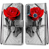 For Alcatel 1S (2020) / 3L (2020) Coloured Drawing Cross Texture Horizontal Flip PU Leather Case with Holder & Card Slots & Wallet & Lanyard(Wood Red Rose)