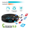 HK1max 4K UHD Smart TV Box with Remote Controller, Android 9.0 RK3318 Quad-Core 64bit Cortex-A53, 4GB+64GB, Support Dual Band WiFi & AV & HDMI & RJ45 & TF Card(Black)