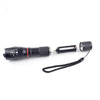 Telescopic Zoom Strong Light Flashlight Strong Magnetic Rechargeable LED Flashlight, Colour: Black Head (No Battery, No Charger)