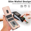 For Samsung Galaxy Z Fold6 AwQuer RFID Vertical Flip Card Bag Holder Leather Phone Case(Rose Gold)