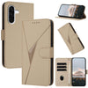 For Samsung Galaxy A36 5G Triangle Pattern Buckle Clasp Leather Phone Case(Gold)