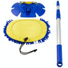 Chenille Water Brush Telescopic Rotary Roller Brush Cleaning Mop(Royal Blue)