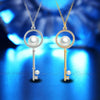Summer Trend Diamond Shape Bead Key Necklace for Female(Gold)
