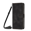 For Samsung Galaxy A36 5G Dream Triangle Leather Phone Case with Long  Lanyard(Black)