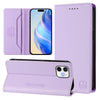For iPhone 11 RC01 Dual-Folded Magnetic Suction RFID Leather Phone Case(Light Purple)