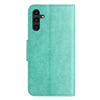 For Samsung Galaxy A36 5G Butterfly Flower Pattern Flip Leather Phone Case(Green)