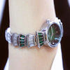 BS Bee Sister  FA1700 Diamond Inlaid Ladies Watch Symphony Wrist Watch(Silver Green)