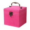 Suede Inner Three-layer Jewelry Box, Size: 14x14x14cm(Rose Red)