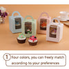50 Pieces Muffin Cup Cake Box Portable Window Cake Packaging Box(Pink)