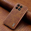 For Redmi K70 / K70 Pro AZNS Electroplated Frame Crocodile Texture Full Coverage Phone Case(Brown)