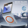 For Samsung Galaxy Z Flip5 lce Folding Series MagSafe Integrated Clear PC Phone Case(Orange)