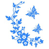 Butterfly Flower Vine Bathroom Wall Stickers Home Decoration Wallpaper Wall Decals For Toilet Decorative Sticker(Blue)