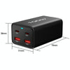 2A2C-100W GaN Pro 100W USB x 2, USB-C / Type-C x 2 Fast Charger, Plug Type:EU Plug(Black)