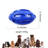 Rubber Rugby Dog Toy - Tough Squeaky Ball (Sky Blue)