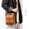 WEIXIER 8683 Large Capacity Retro PU Leather Men Business Handbag Crossbody Bag (Light Brown)