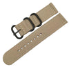 Washable Nylon Canvas Watchband, Band Width:18mm(Khaki with Black Ring Buckle)