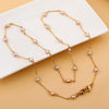 Retro Handmade Pearl Multi-Purpose Anti-Lost Hanging Lanyard Mask Glasses Chain(Gold)