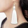 3 Pairs Women Boho Fashion Long Tassel Earrings(White)