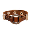 P01996 Personality Men Leather Simple Retro Circle Bracelet