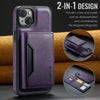 For iPhone 14 DG.MING MAGKING-K2 Series MagSafe RFID Card Bag Detachable Phone Case(Purple)