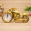 Cartoon Motorcycle Alarm Clock Bedroom Plastic Pointer Alarm Clock, Size: 23*13*6cm(Gold)