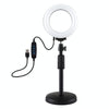 PULUZ Round Base Desktop Holder + 4.7 inch 12cm 3 Modes USB Dimmable LED Ring Vlogging Video Light, Adjustable Height: 15.5cm-25.5cm