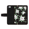 For iPhone SE 2024 Floral Pattern Leather Phone Case with Lanyard(Black)