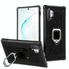 For Galaxy Note 10+ Carbon Fiber Protective Case with 360 Degree Rotating Ring Holder(Black)