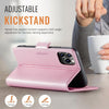 For iPhone 11 Pro AutSpace A11 Side Buckle MagSafe Magnetic RFID Phone Leather Case(Rose Gold)
