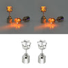1 Pair Fashion LED Earrings Glowing Light Up Diamond Earring Stud(Orange)