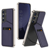 For Samsung Galaxy S25 5G GKK Rotor Bracket Recessed Card Bag Full Coverage Phone Case(Purple)