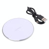 10W QI Plaid Pattern Round Metal Wireless Charger (White)
