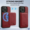 For iPhone 14 Pro Max LC.IMEEKE L3 Series Detachable RFID Card Bag Magsafe Phone Case(Red)