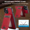 For iPhone 14 / 13 LC.IMEEKE L3 Series Detachable RFID Card Bag Magsafe Phone Case(Red)