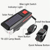 Bicycle Solar Headlight Horn Light Night Riding USB Charging Headlight Bicycle Glare Flashlight Equipment(Red)